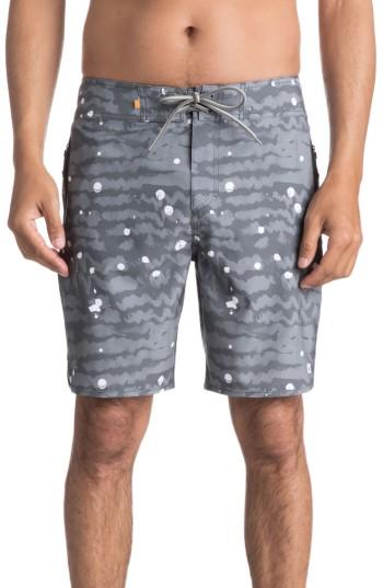 Men's Quiksilver Waterman Collection Deep Sea Print Board Shorts - Black