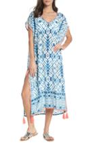Women's Surf Gypsy Tie Dye Cover-up Caftan - Blue