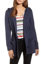 Women's Caslon Hooded French Terry Cardigan - Blue