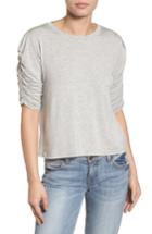 Women's Halogen Cinch Sleeve Tee, Size - Grey