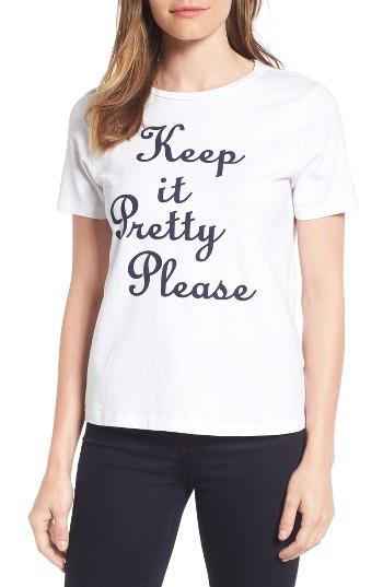 Women's Draper James Keep It Pretty Please Cotton Tee - White