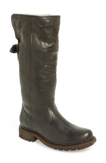 Women's Frye 'valerie' Pull On Shearling Boot M - Black