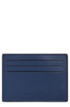 Men's Salvatore Ferragamo Leather Card Case - Blue