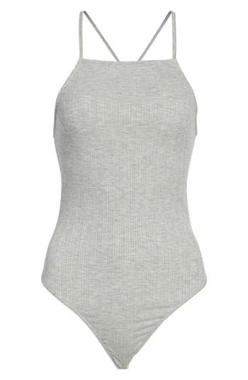 Women's Lace-up Back Bodysuit - Grey