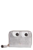 Women's Anya Hindmarch Eyes Small Metallic Leather Zip Around Wallet - Metallic