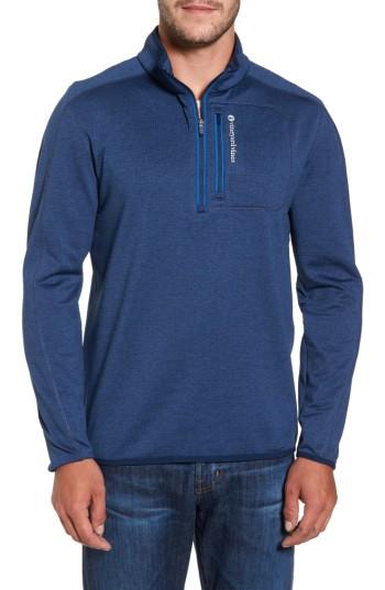 Men's Vineyard Vines Grid Fleece Quarter Zip Pullover - Blue