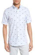 Men's Southern Tide Set Adrift Classic Fit Shark Short Sleeve Sport Shirt - Blue