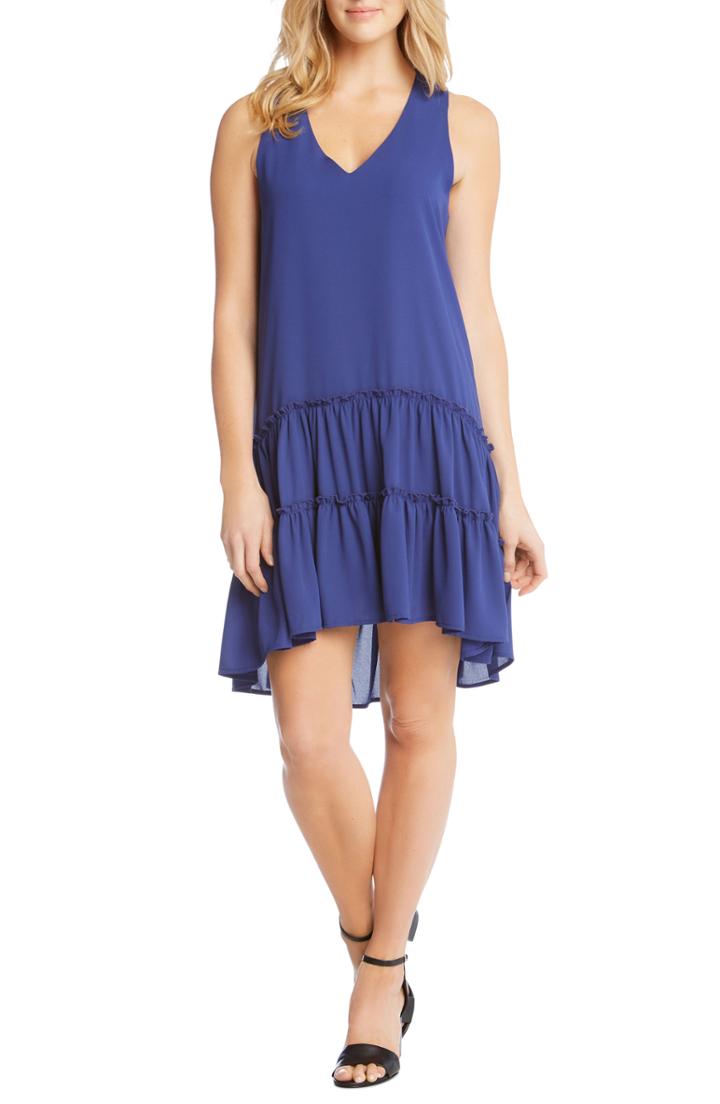 Women's Karen Kane Double Ruffle Hem Crepe Dress