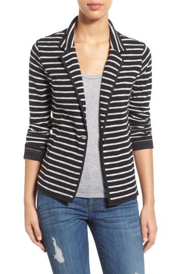 Petite Women's Caslon One-button Knit Blazer, Size P - Green