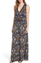 Women's Hinge Lace-up Maxi Dress, Size - Blue