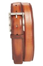 Men's Magnanni Carbon Leather Belt - Cognac