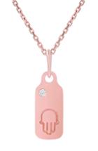 Women's Mini Mini Jewels Icons - Hamsa Diamond Dog Tag Necklace