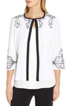 Women's Ming Wang Embroidered Jacket - White