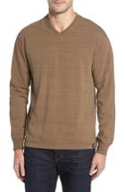 Men's Thaddeus Vinn Slubbed Long Sleeve V-neck T-shirt, Size - Beige