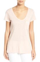 Women's Caslon Relaxed Slub Knit U-neck Tee - Pink