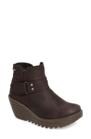 Women's Fly London Yock Waterproof Gore-tex Wedge Boot Us / 35eu - Brown