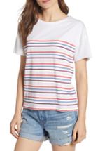 Women's Socialite Placed Stripe Tee - White