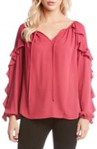 Women's Karen Kane Tie-neck Ruffle Sleeve Top - Pink