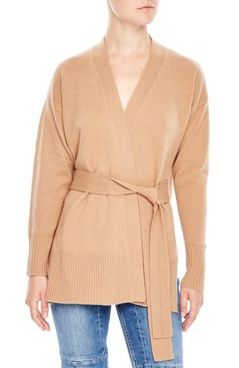 Women's Sandro Elina Wool & Cashmere Wrap Cardigan - Beige