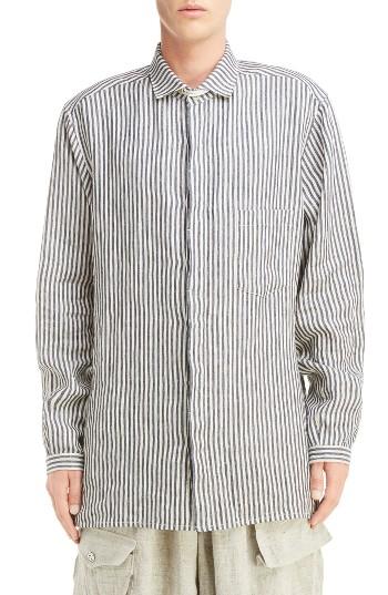 Men's Yohji Yamamoto Stripe Linen Shirt