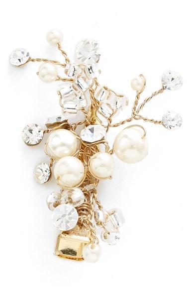Wedding Belles New York Glass Pearl & Crystal Hair Clip, Size - Metallic