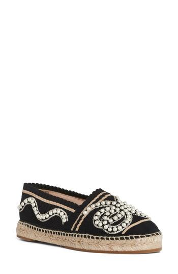 Women's Fendi Rockoko Pearland Embellished Espadrille .5us / 35eu - Black