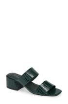 Women's Topshop Downtown Croc Embossed Sandal .5us / 35eu M - Green