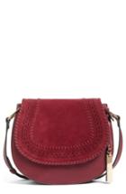 Vince Camuto Kirie Suede & Leather Crossbody Saddle Bag - Red