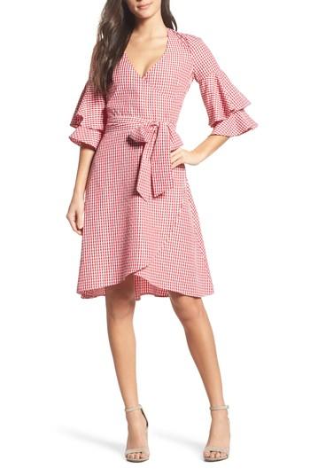 Women's Charles Henry Ruffle Wrap Dress