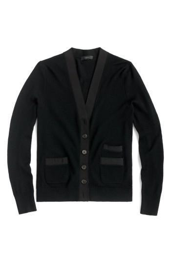 Women's J.crew Harlow Merino Wool Cardigan, Size - Black