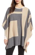 Women's Eileen Fisher Colorblock Cashmere Blend Poncho, Size - Grey