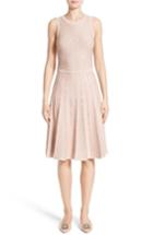 Women's Oscar De La Renta Sparkle Knit Pleated Dress - Pink