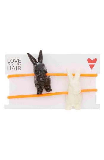 Love Is In The Hair Bunny 2-pack Hair Ties, Size - Orange