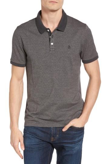Men's Original Penguin Bird's Eye Dobby Polo, Size - Black