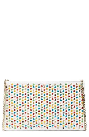 Christian Louboutin Rainbow Spike Calfskin Clutch -