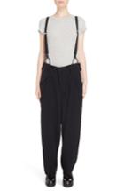 Women's Y's By Yohji Yamamoto Pants With Suspenders - Black