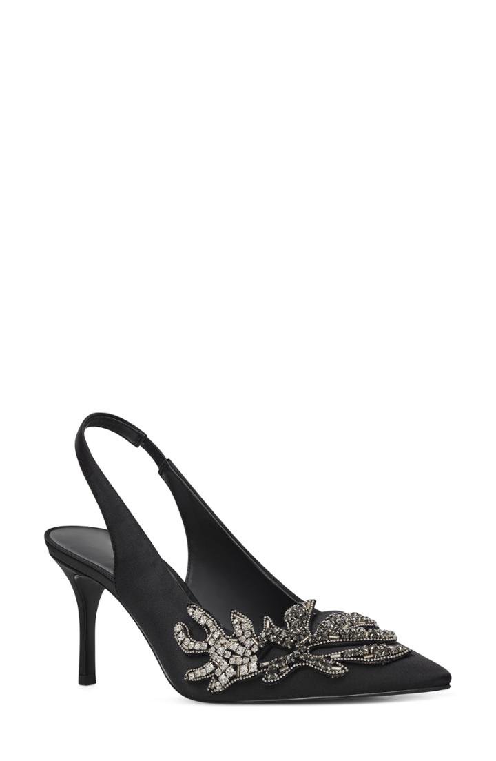 Women's Nine West Mathias Embellished Slingback Pump M - Black