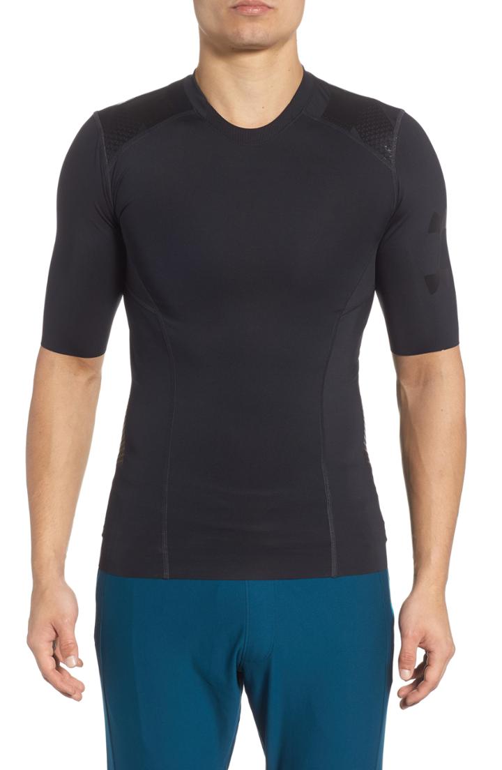 Men's Under Armour Perpetual Half Sleeve Fitted Shirt, Size - Black