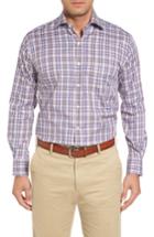 Men's Peter Millar Destination Regular Fit Plaid Sport Shirt - Purple