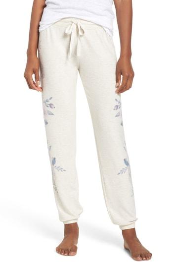 Women's Pj Salvage Floral Print Jogger Pants - Ivory