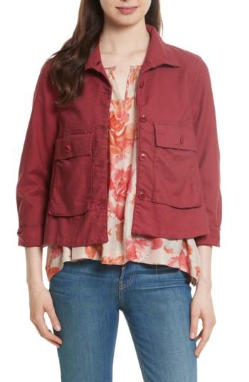 Women's The Great. 'the Swingy Army' Jacket - Red