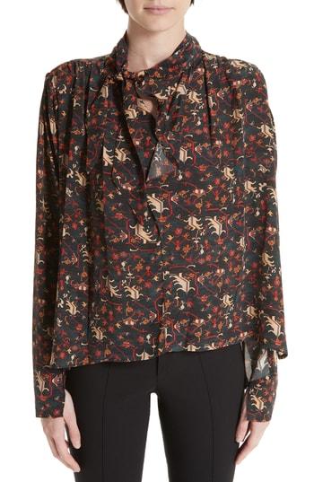 Women's Isabel Marant Higi Print Woven Blouse Us / 34 Fr - Black