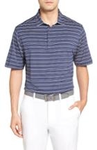 Men's Bobby Jones Xh20 Barley Stripe Stretch Golf Polo, Size - Blue
