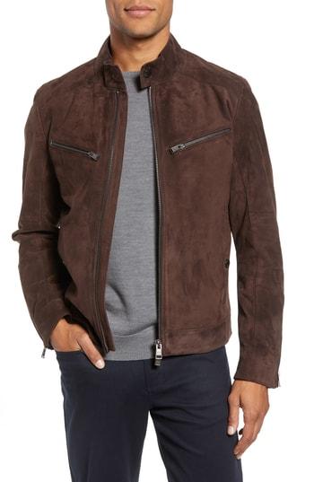 Men's Boss T-nalok Suede Jacket R - Brown