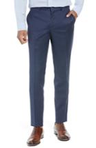 Men's Nordstrom Men's Shop Flat Front Tech-smart Extra Trim Trousers - Blue