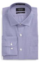 Men's Nordstrom Men's Shop Smartcare(tm) Trim Fit Plaid Dress Shirt - 34/35 - Purple