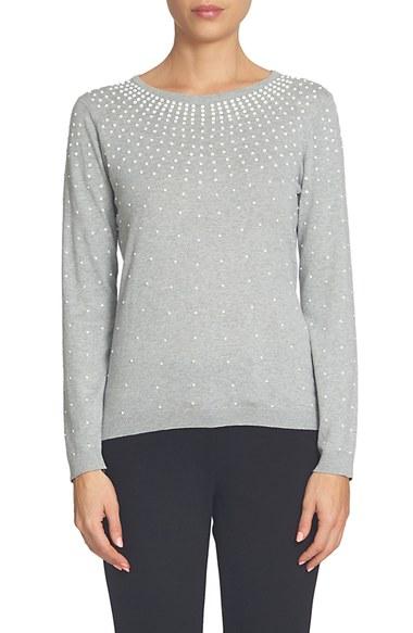 Women's Cece Embellished Pullover - Grey