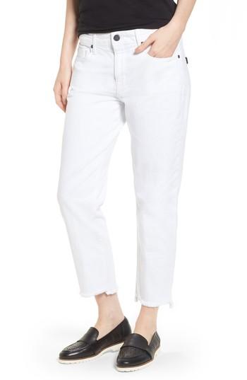 Women's Parker Smith Shark Bite Straight Leg Jeans - White
