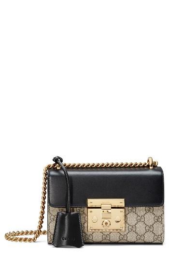 Gucci Small Padlock Gg Supreme Canvas & Leather Shoulder Bag -