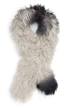 Women's Toria Rose Genuine Mongolian Lamb Fur Scarf, Size - Grey